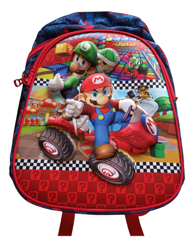 Mochila Escolar Mario Bross Escolar/ Colegio/ Con 3 Cierres