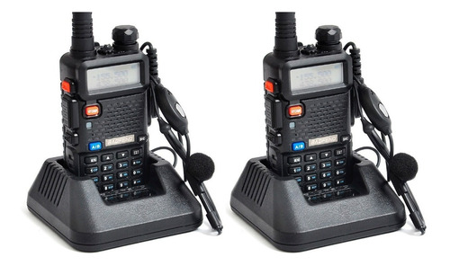 Kit Com 2 Rádios Ht Baofeng Dual Band Uv-5r Vhf E Uhf