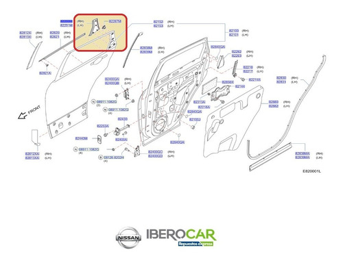 Imagen 2 de 4 de Moldura Puerta Trasera Derecha Nissan Qashqai J10e