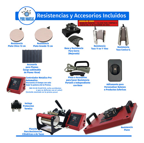 Combo De 8 En 1 A 9 En 1 38x38 Sublimacion 100 Regalos S/3