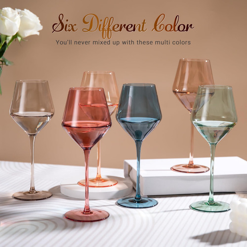 Juego De Copas De Vino De Colores Colorsavant Copas De Vino