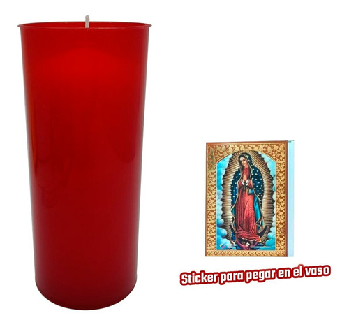 Vela Roja En Vaso Motivos Santos