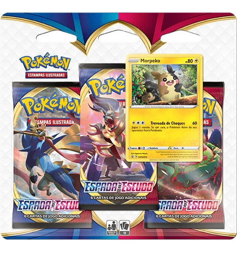 Triple Pack Cartas Pokemon Sol Lua Morpeko Espada E Escudo