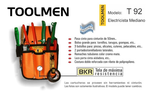 Imagen 2 de 7 de Cinturón Porta Herramientas Toolmen T92 Mas Cinto T95 140cm