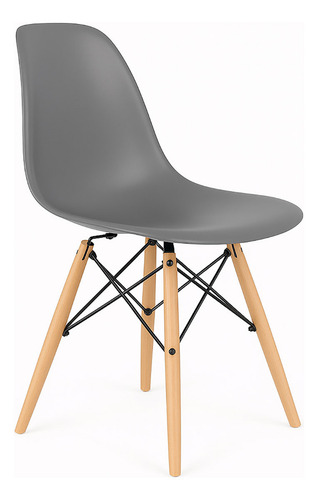 Juego De Comedor Pop 120x90cm + 4 Sillas Eames Gris Ballsellings