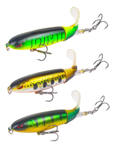 Juego De 3 Señuelos De Pesca Topwater De 3.9pulgaday 0.46 Oz