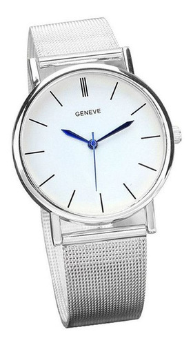 Reloj Geneva Silver de acero inoxidable para mujer