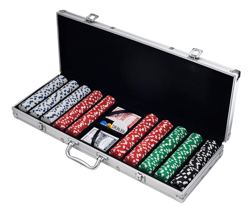 Poker Chip Set For Texas Holdem, Blackjack, Gambling With...