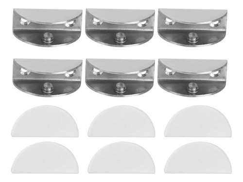 Clip De Vidrio 6pcs Soporte De Abrazadera De Acero Inoxidabl