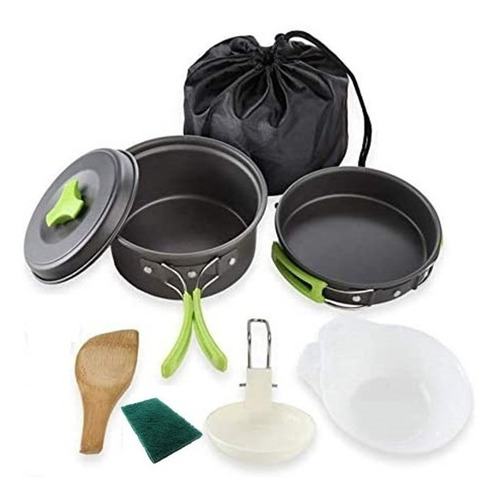 Imagen 5 de 5 de Set Menaje Camping Porta Comidas Olla Y Sarten