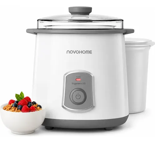 Yogurtera Eléctrica Novohome 2 Litros Yogurt Griego Saludable Natural Color Blanca