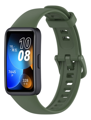 Banda De Color Liso Para Huawei Band 9/9 Nfc Verde Oscuro Pa