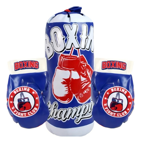 De Boxeo Con Guantes Mini - 54606 Color Azul Y Blanco