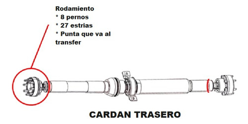 Kit Punta Cardan Grand Cherokee Durango 27 Estrias Trasero
