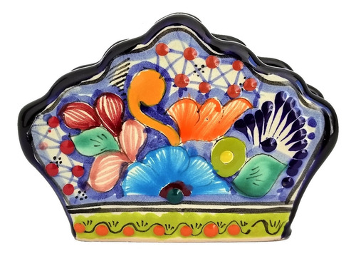 Servilletero Artesanal De Talavera Artesanal Premium 3pzas