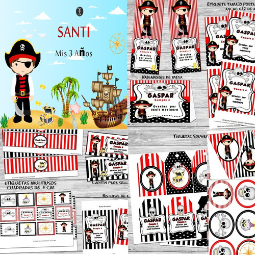 Kit Imprimible Piratas Decoración Fiestas Cumpleaños Niño
