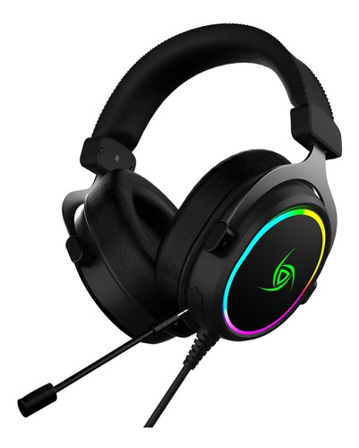 Imagen 1 de 10 de Auriculares Gamer Vsg Singularity Negros Usb Rgb Pc Streamer