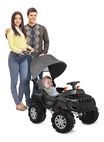 Imagem 2 de 8 de Superjipe Reclinável Com Capota Passeio E Pedal Preto - 587
