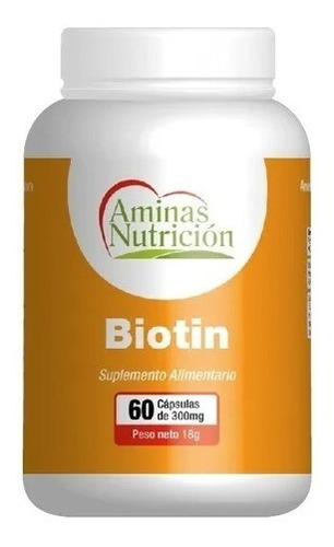 Biotina 300mg Aminas 60 Cap Uñas Pelo Piel Envio Gratis