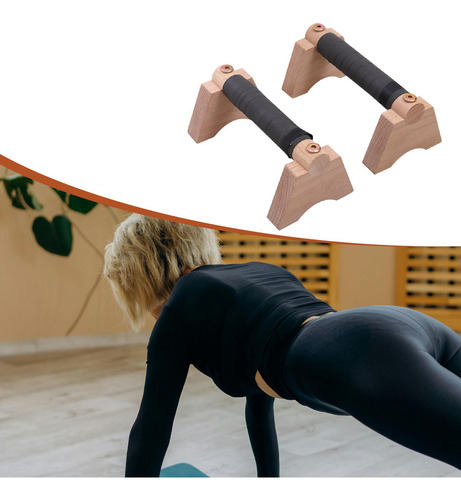 2 Barras De Flexiones De Madera Con , Estructura Estable Y