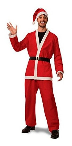 Disfraz Para Adulto De Santa Claus Traje Con Guantes Color