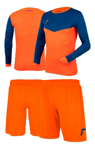 Conjunto Arquero Reusch Match Naranjo/azul (slim Fit)