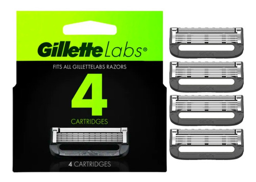 Cartuchos Repuestos Gillette Labs Pack 4 Unidades Original