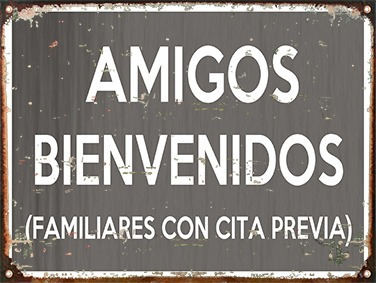 Cartel Chapa Vintage Amigos Bienvenidos D003 30x40cm