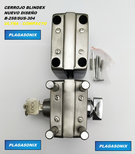 Imagen 7 de 10 de Cerrojo Cerradura Puerta Vidrio Blindex Antipanico B-258