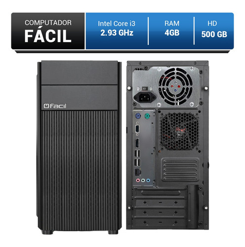 Computador Fácil Intel Core I3 4gb Ddr3 Hd 500gb Nota Fiscal