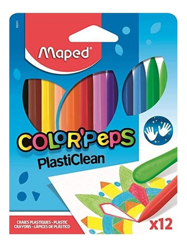 Lápis de cor mapeada PEPS X 12 Plastic Crayons