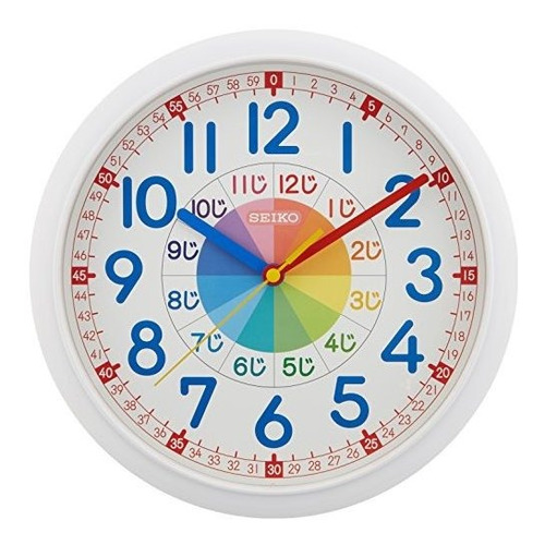 Reloj De Pared Educativo De Reloj De Seiko (blanco) Kx617w