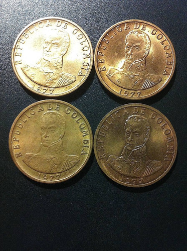 4 Monedas De Colombia 1977 Sin Circular $2 Oferta + Regalo