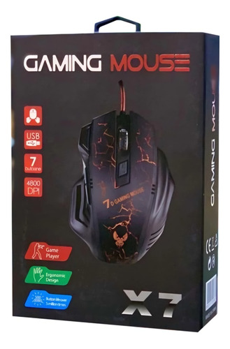 Mouse Gamer X7 Iluminacion Rgb 7 Botones Nuevo Caja Rapidez