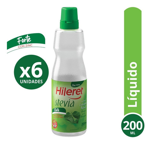 Endulzante Hileret Stevia 200 Ml. Pack X 6