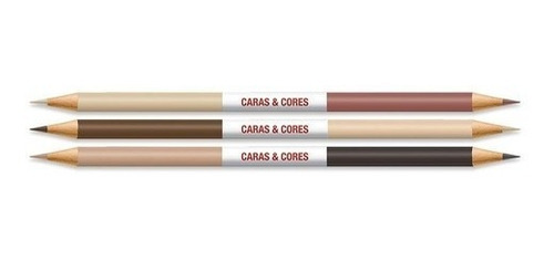 Lapis Caras E Cores Faber Castell 12 Cores + 6 Tons De Pele