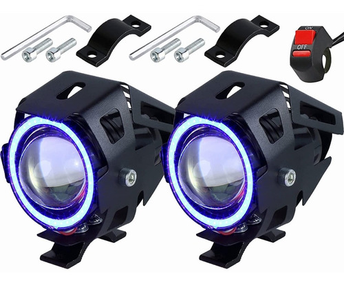 Faros Auxiliares Led U7 Ojos De Ángel P/motocicleta, 1 Par