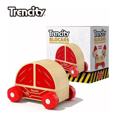 Trencity Blocars Vehiculos Modulares De Madera - Rojo 