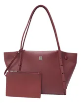 Comprar Yambo Cartera Shopper Acabado De Los Herrajes Metal Color Bordó Correa De Hombro Bordó Diseño De La Tela Lisa
