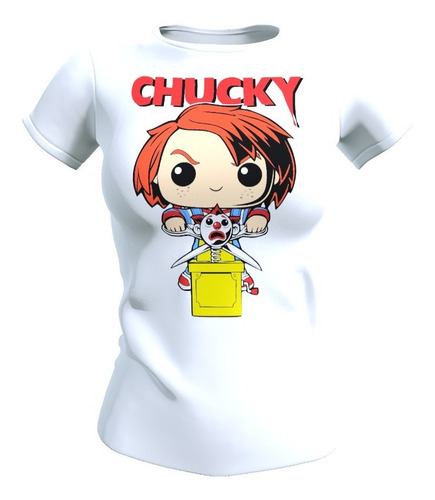Polera Mujer Chucky Funko, Poliester Tacto Algodon