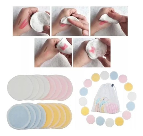 Almohadillas Desmaquillantes Microfibra Reutilizables 16pz