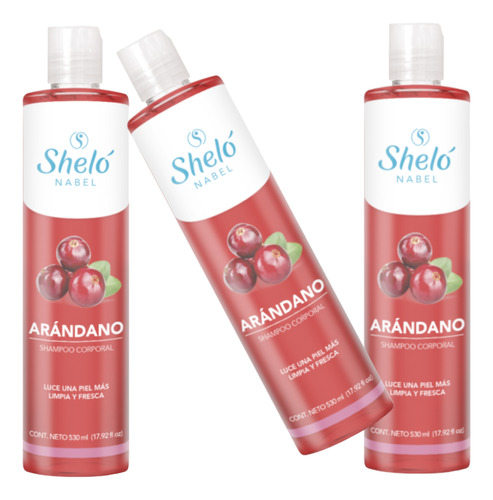 Arándano Shampoo Corporal Shelo Nabel® 530ml. 3 Piezas