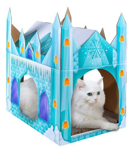 Cardboard Cat House Liba Ice Castle Con Bloc De Notas Y Hier