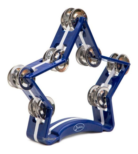 Imagen 2 de 6 de Pandero Blue Doble Hilera De Jingles Excelente Calidad