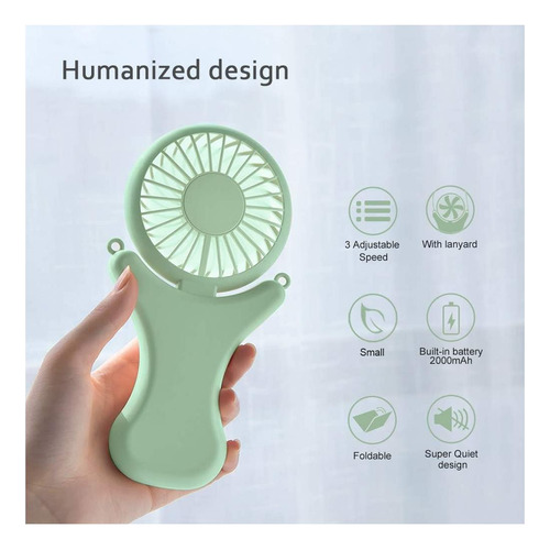 Ventilador Portátil De Oatsbasf Mini, Lindo Diseño De De 3 °