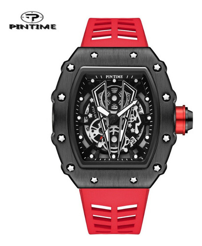 Relojes De Calendario Impermeables Pintime Hollow Out Color Del Fondo Red Black