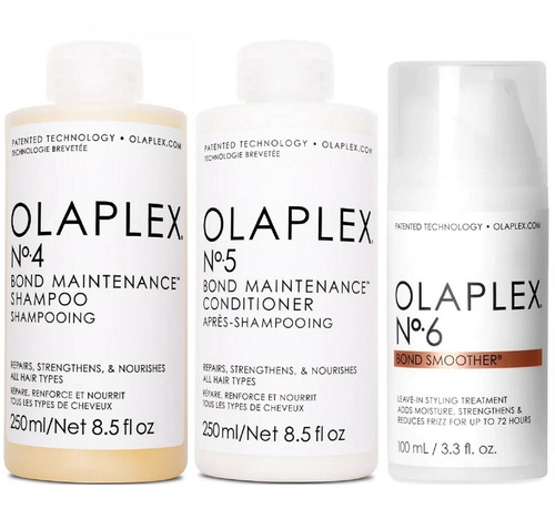 Olaplex N°4 + N° 5 + N°6 Shampoo + Acondicionador + Crema