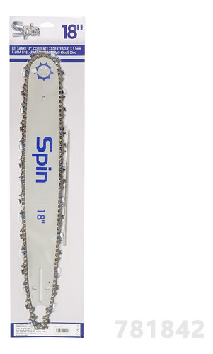 Sabre Motosserra 18 + Corrente 32 Dentes 3/8 1,5mm + Lima