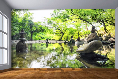 Papel De Parede Jardim Japonês Lago Japão 3d M² Jjp11