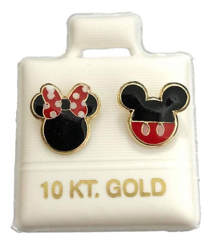 Arete Minnie Mickey Mouse Oro 10 Kilates Garantizado 